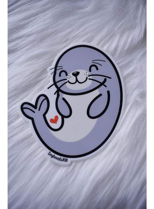 Tiny Hearts Gift Monk Seal Sticker Monk Seal | Vinyl Sticker | Tiny Hearts at sungkyulgapa sungkyulgapa