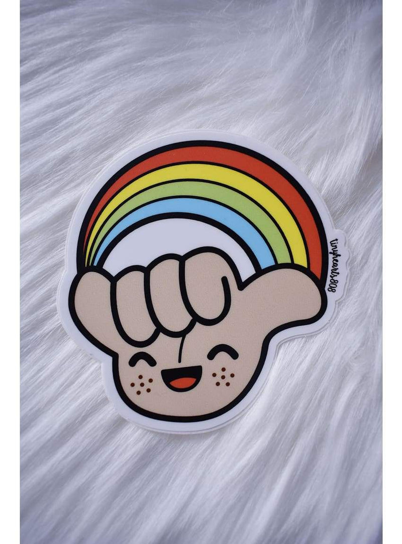 Tiny Hearts Gift Rainbow Shaka Sticker Rainbow Shaka | Vinyl Sticker | Tiny Hearts at sungkyulgapa sungkyulgapa