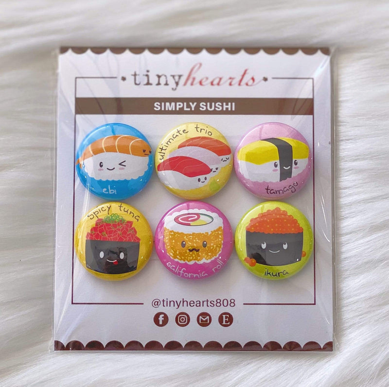 Tiny Hearts Gift Simply Sushi Tiny Hearts Magnet Set Foodie Magnets | Handmade Fridge Magnets | Tiny Hearts sungkyulgapa