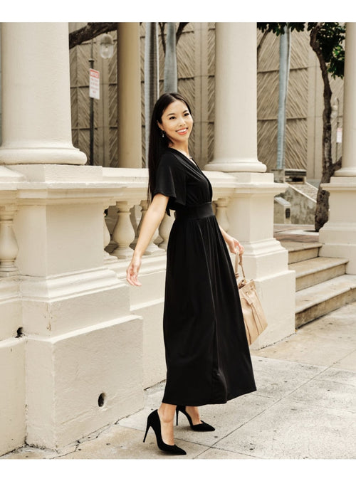 sungkyulgapa Dress Sanae Maxi Dress in Natural Black sungkyulgapa