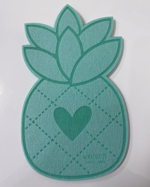 Workshop 28 Home Turquoise Heart Pineapple Felt Coaster Heart Pineapple Felt Coaster | Workshop 28 at sungkyulgapa sungkyulgapa