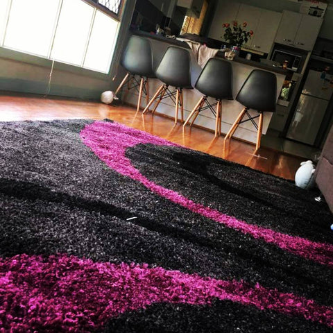 Urban Curves Rug Charcoal Purple