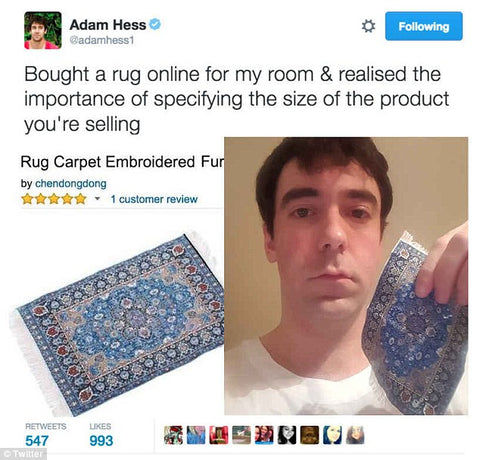 man buys small mat thinking it was large