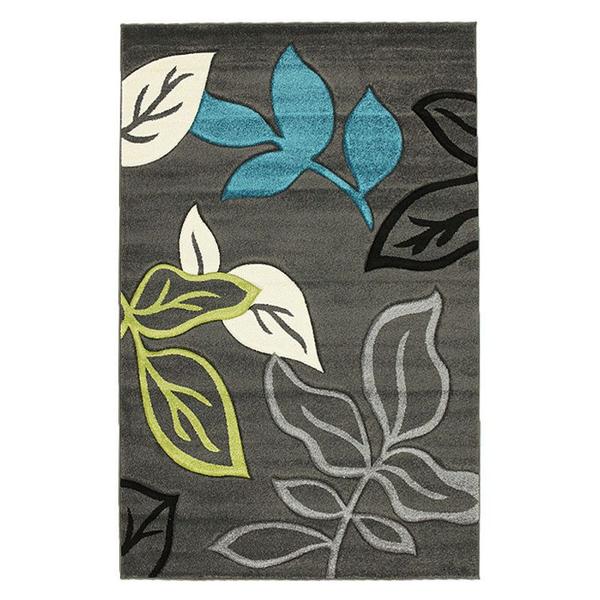 Stunning Thick Leaf Rug Charcoal