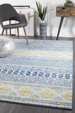 Oasis 455 Navy Tribal Rug