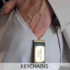 mens keychains - custom engraved leather keychains