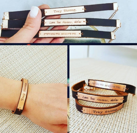 personalized leather bracelets