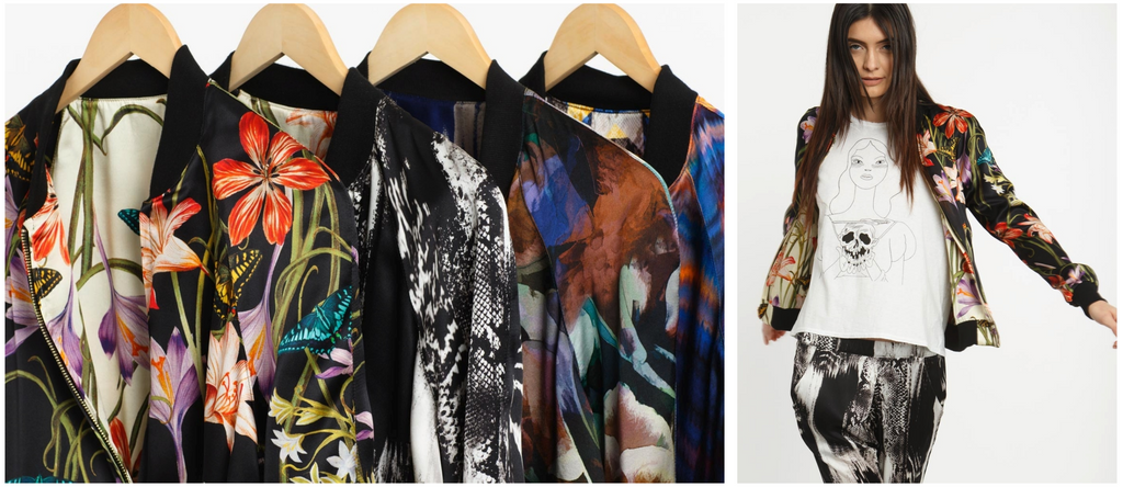 Hark and Hammer reversible silk print bomber jacket