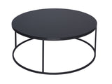 Black Glass & Brass Gillmore Circular Coffee Table