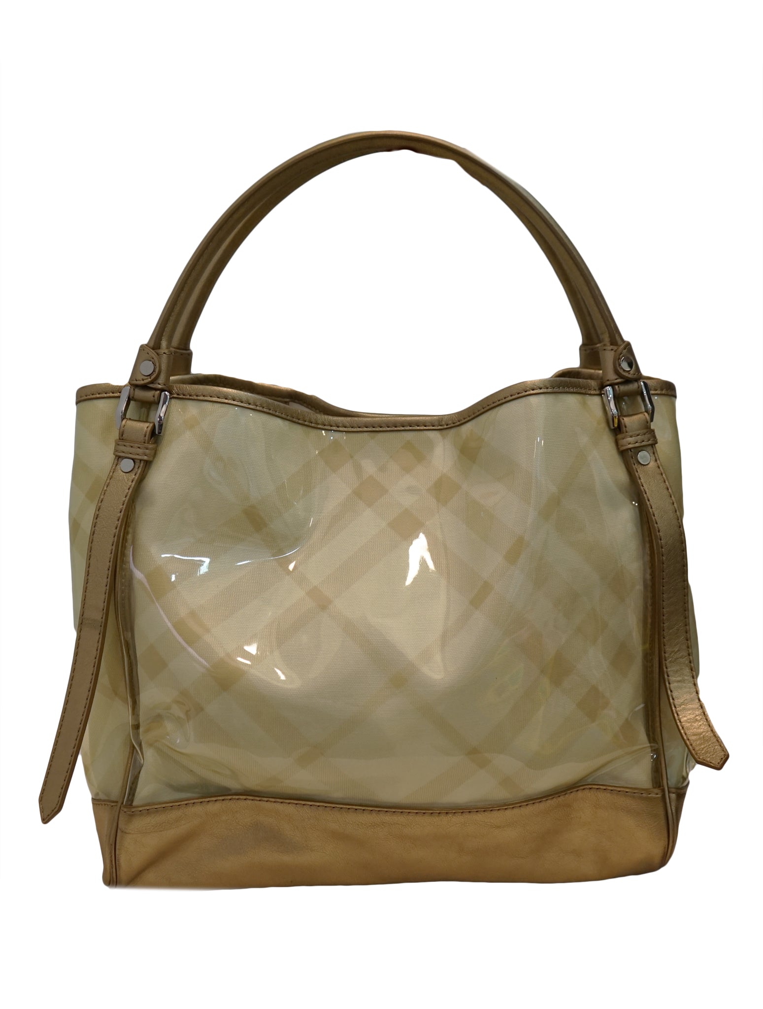 TRANSPARENT PLAID SHOPPING BAG