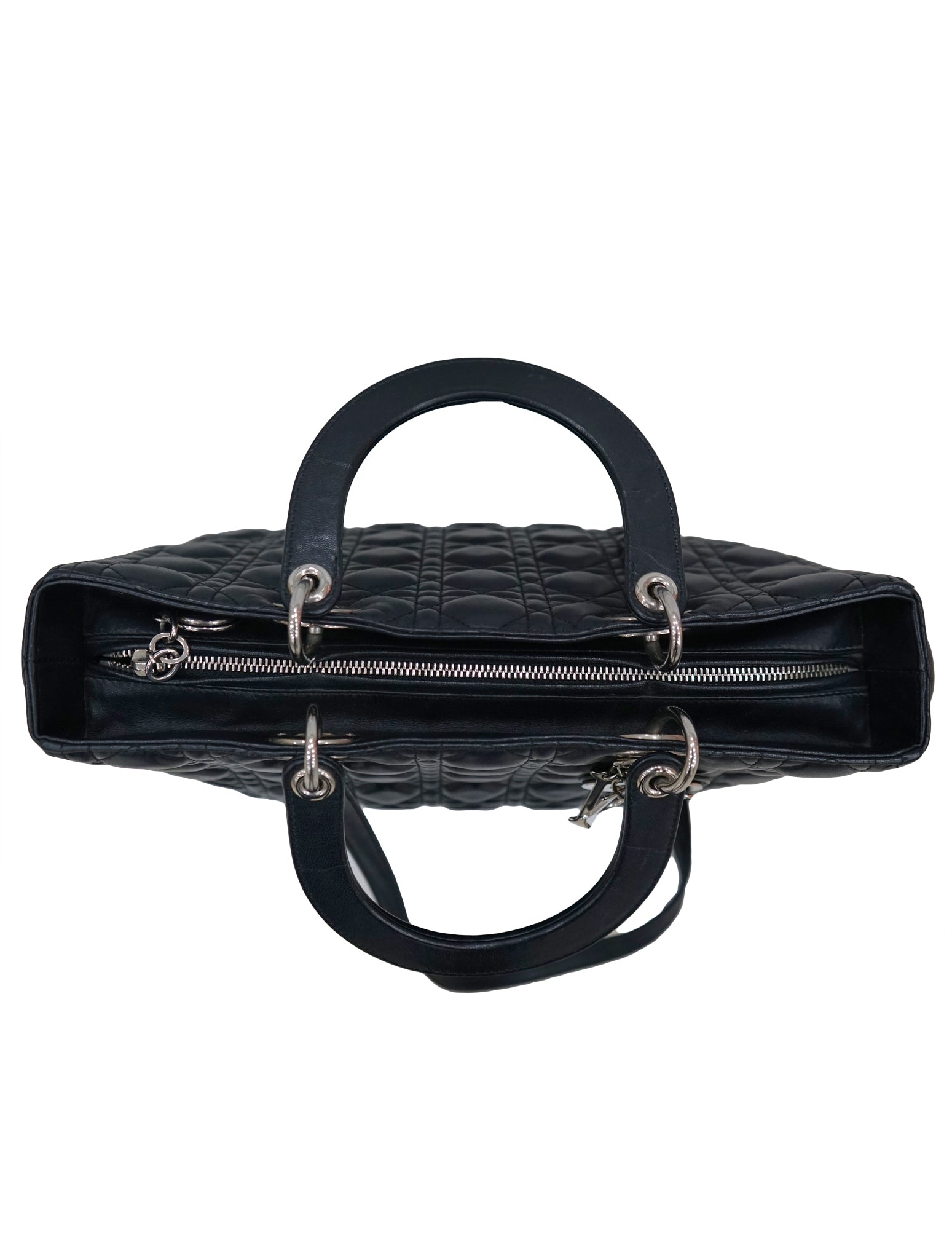 LEATHER LARGE LADY DIOR TOTE