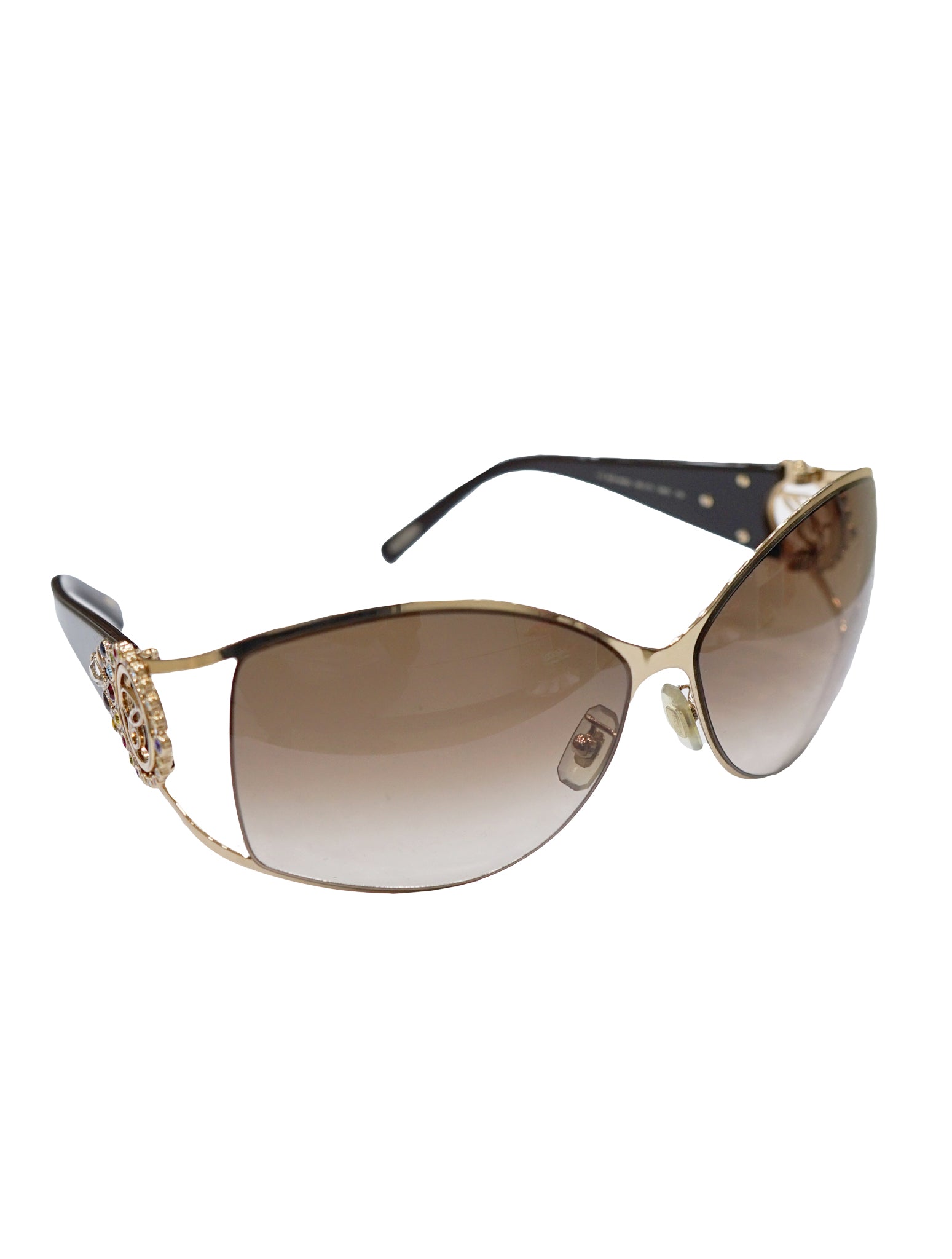 GRADIENT CRYSTAL EMBELLISHED SUNGLASSES