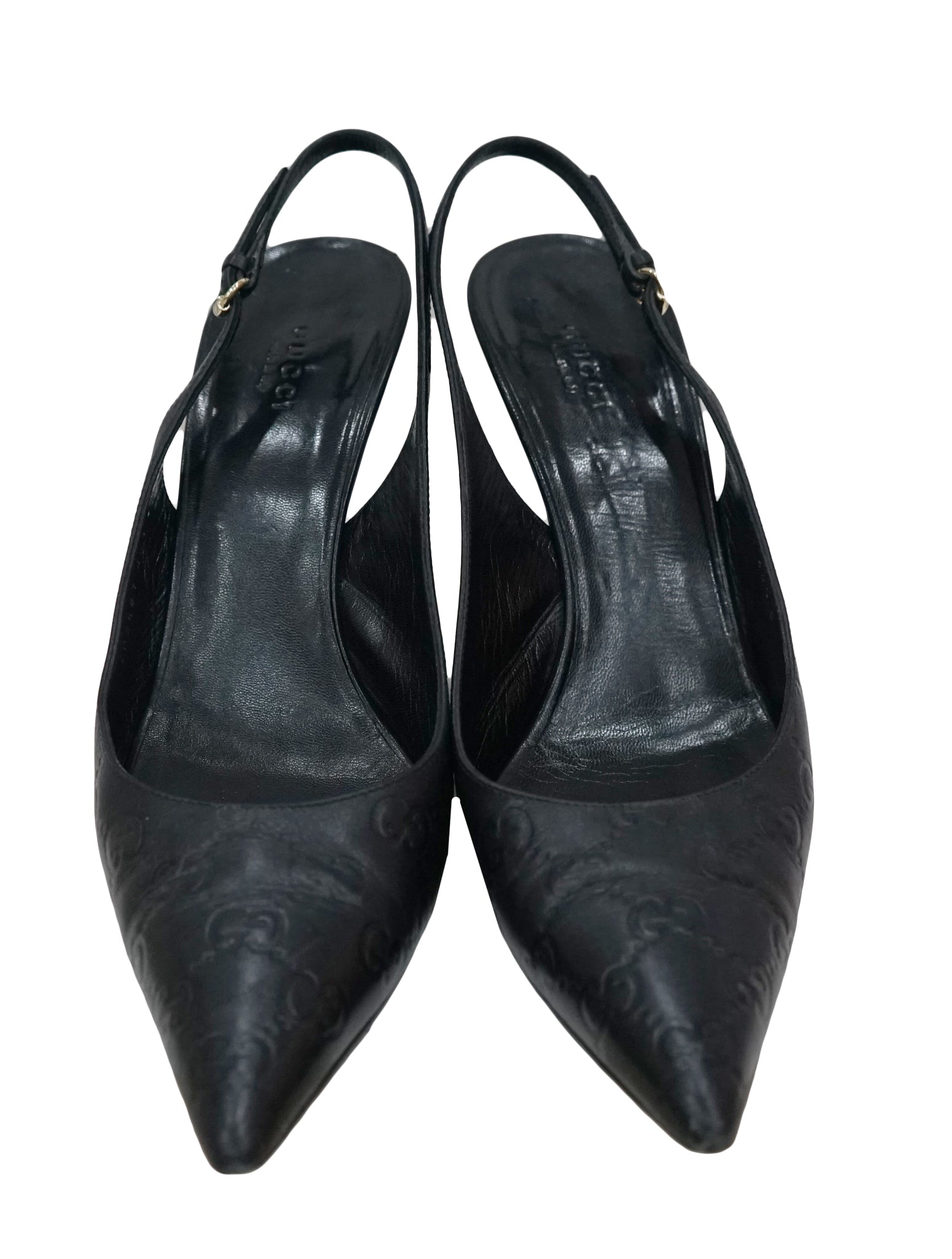GUCCISSIMA POINTED TOE SLINGBACK HEELS