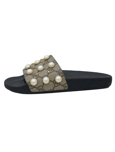 gucci pearl slippers