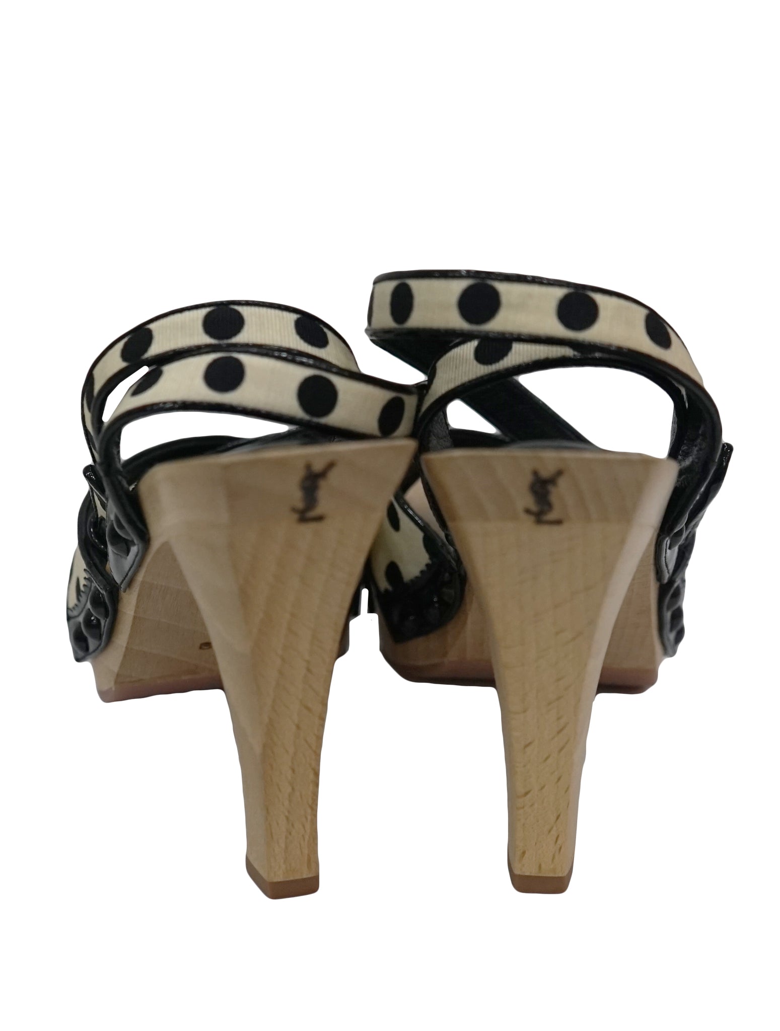 LOLITA POLKA DOT WOODEN SANDALS