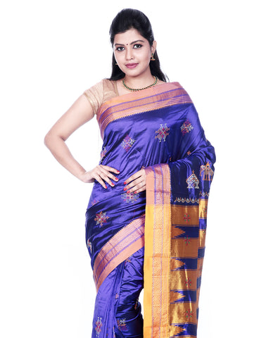 Pure Silk Ilkal Saree with Kasuti Embroidery