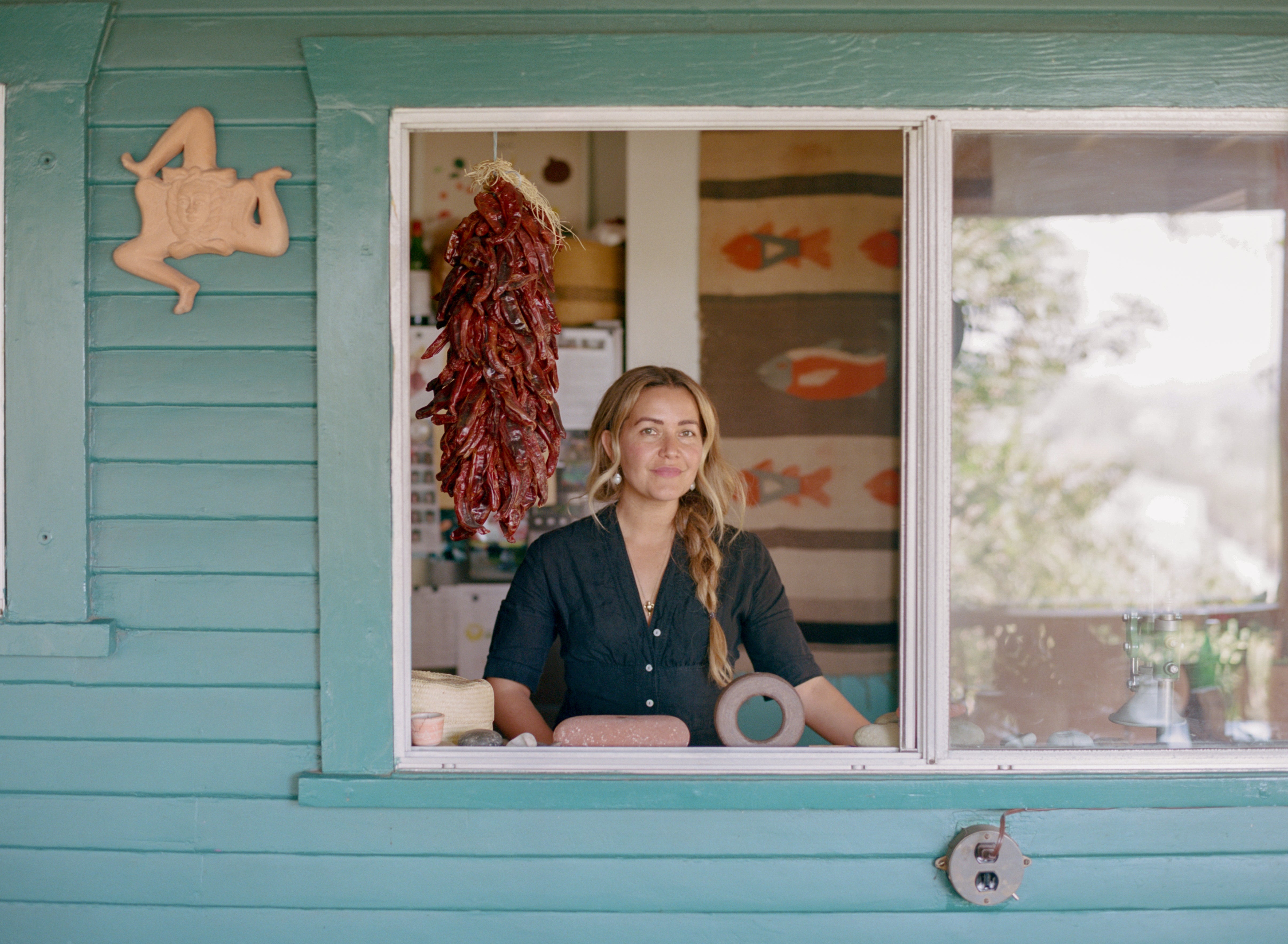 Beatrice Valenzuela at her home in Echo Park with Canyon Coffee. Photo by Justin Chung.
