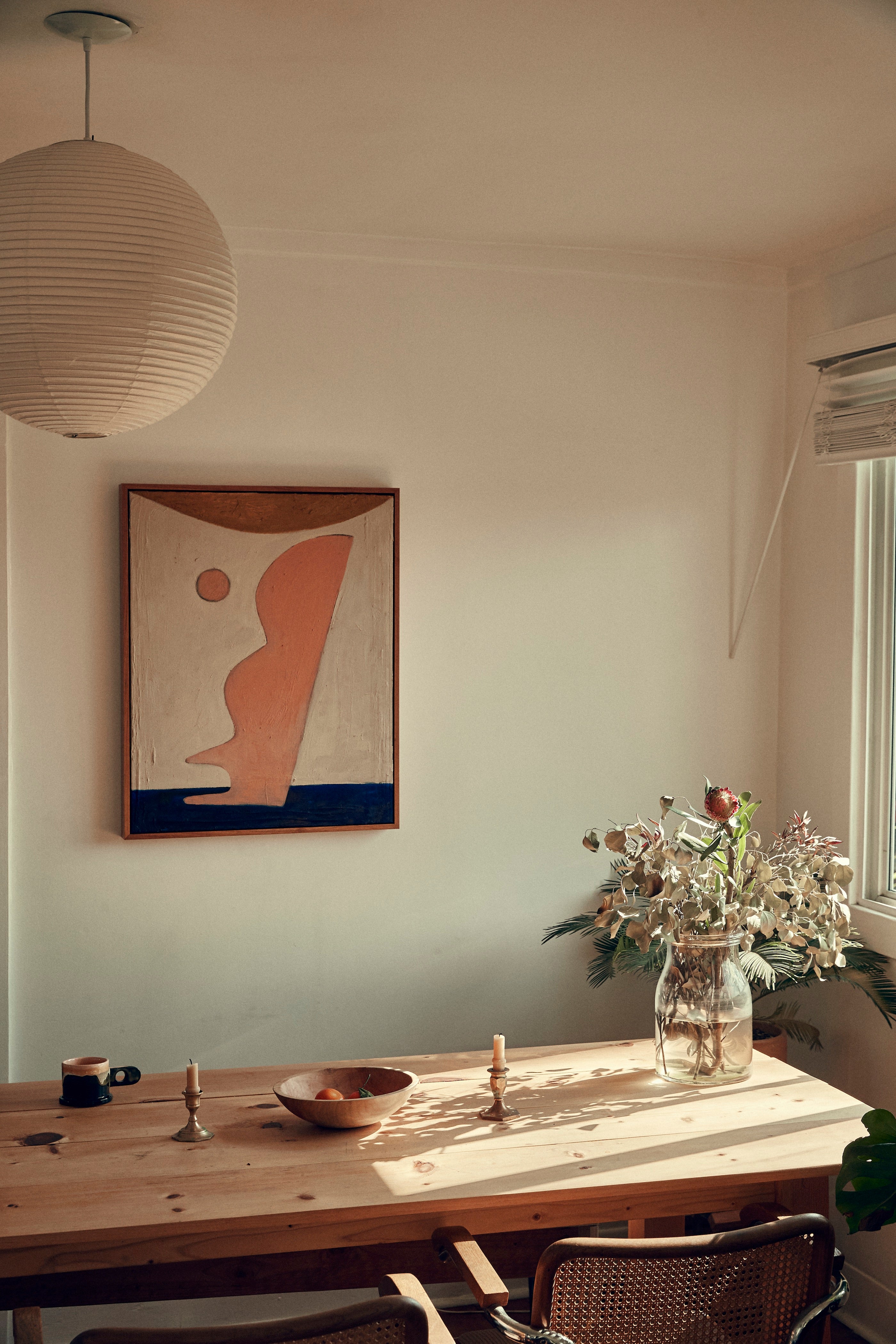 Mattea Perrotta painting in the home of Casey Wojtalewicz and Ally Walsh of Canyon Coffee | photo by Anais & Dax
