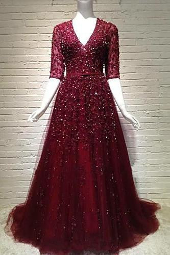 wine colored evening dresses