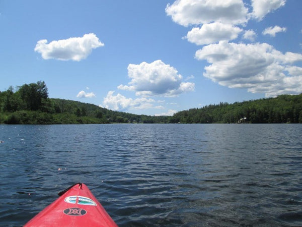 Kayak shown on the lake