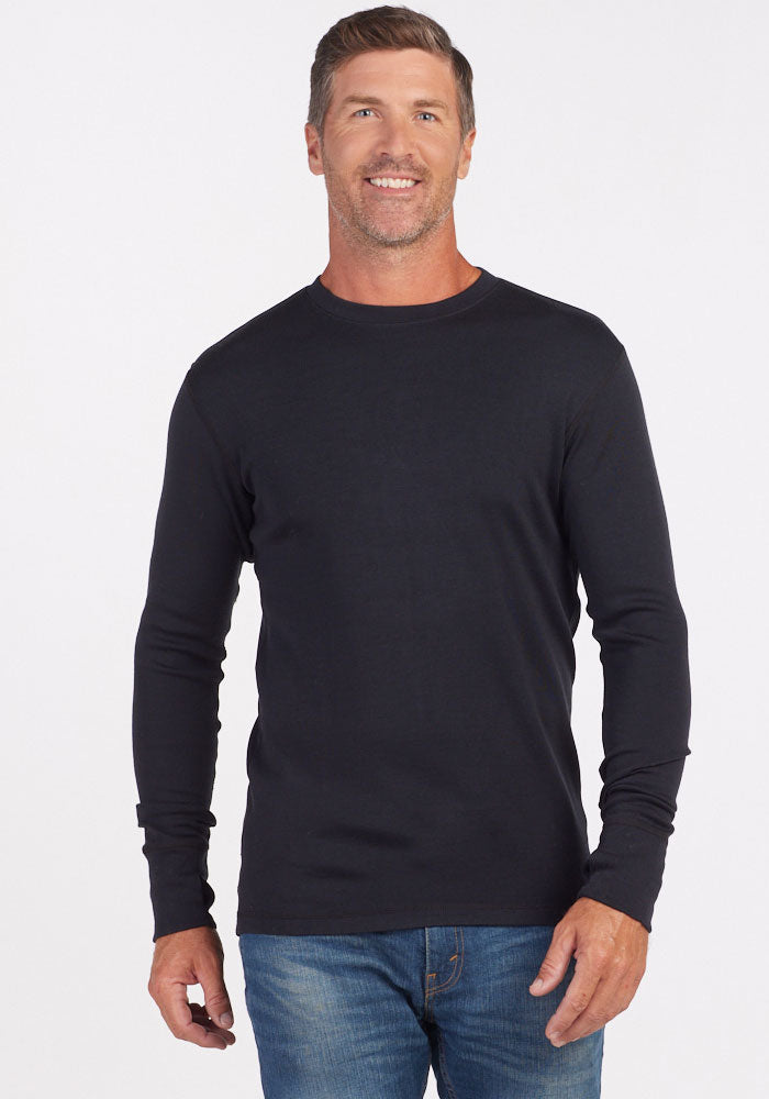 Heavyweight Mens Merino Wool Base Layer Top - Woolx Glacier