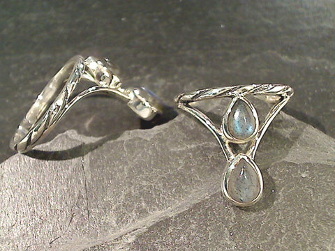 Size 9 Labradorite, Sterling Silver Ring