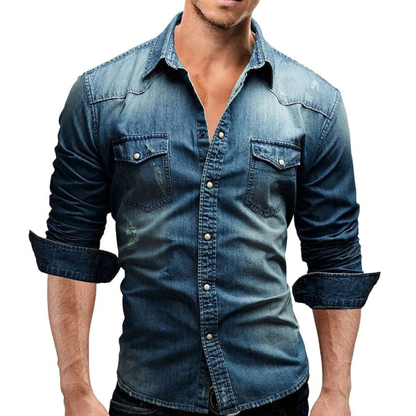 long sleeve jean shirt