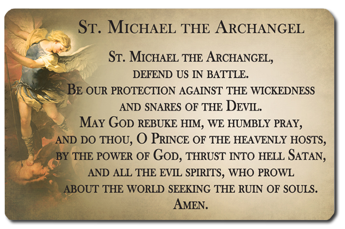 St. Michael the Archangel Card with Guardian Angel Prayer – Catholic ID