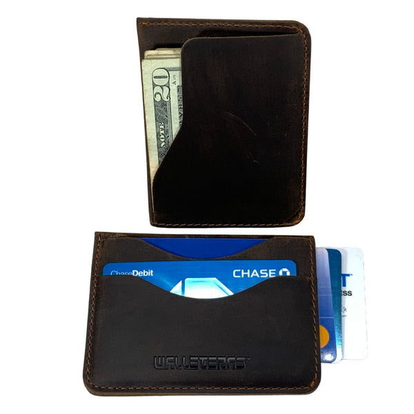 Small Front Pocket Wallet in Crazy Leather - Solo II – WALLETERAS