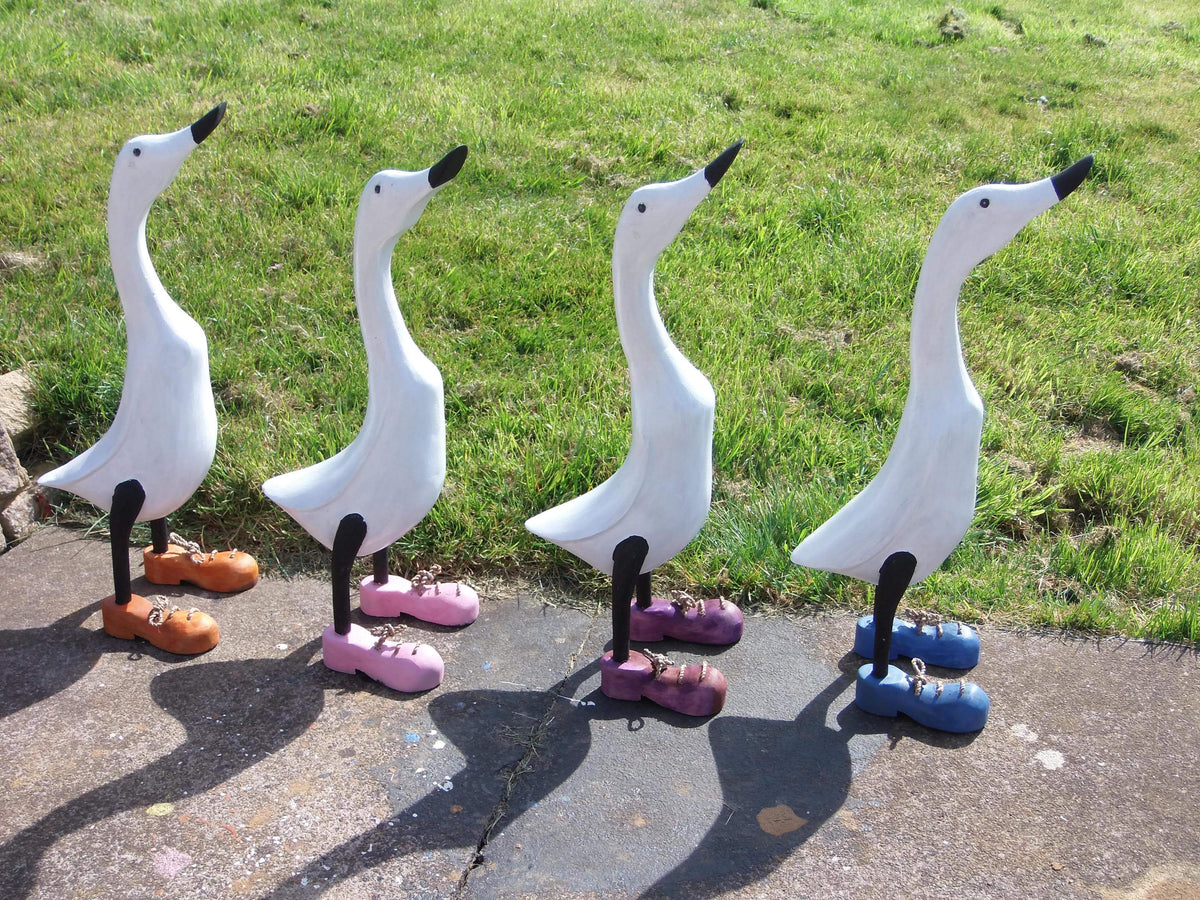 wooden ducks with shoes painted – Home 