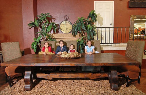 Mesquite dining table with kids 