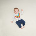 CHAPPY - Rainbow Applique Long Sleeves T-Shirt - Baby Unisex - Grey star print