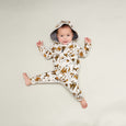KIP - Printed Hooded Onesie With Faux Fur Lining - Baby Girl - Pink cat print