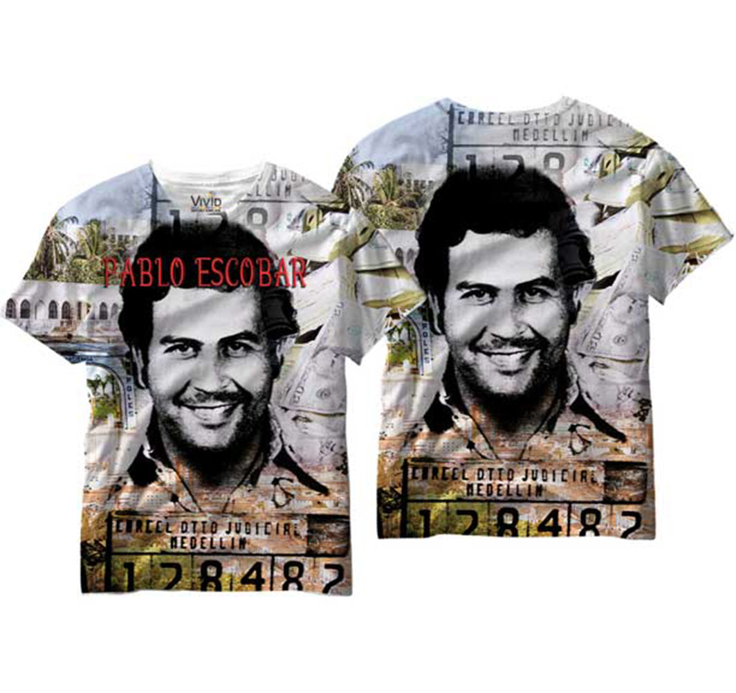 Pablo Escobar All Over Sublimation Print Mens T-shirt