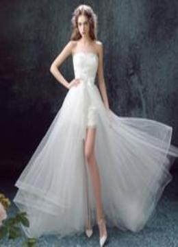 Sweetheart Neckline High Low Lace Beach Wedding Dress Bo Net Boutique