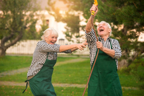 Cheerful senior people outdoors
