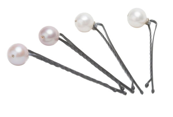 white pearl hair pins