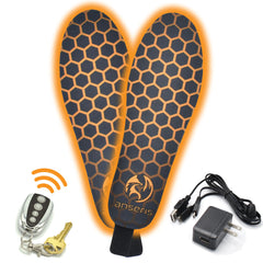 anseris battery powered heated insoles with remote control and charger