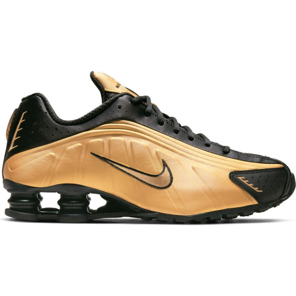 nike shox r4 black gold