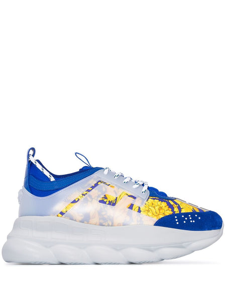 VERSACE Chain Reaction Sneakers, Blue 