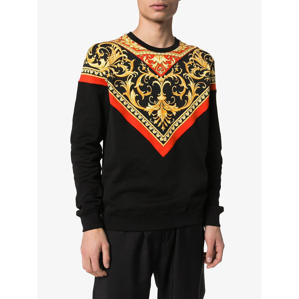 versace baroque print hoodie