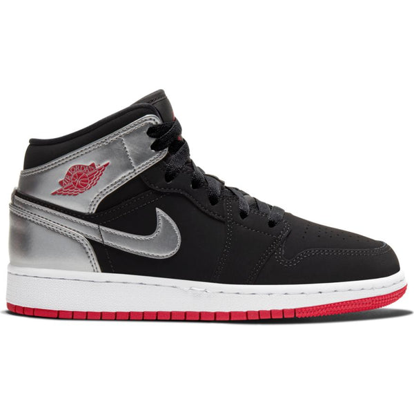 jordan 1 mid black red white