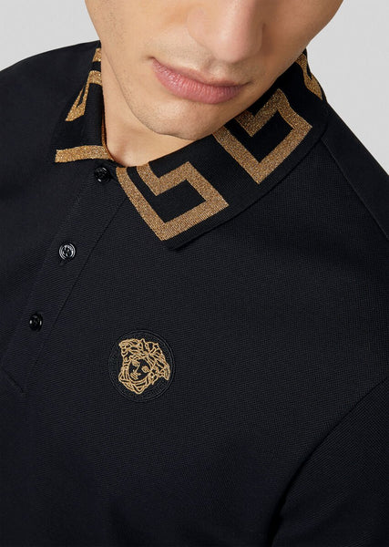 versace polo shirt black