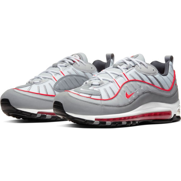 NIKE AIR MAX 98 PARTICLE GREY/TRACK RED 