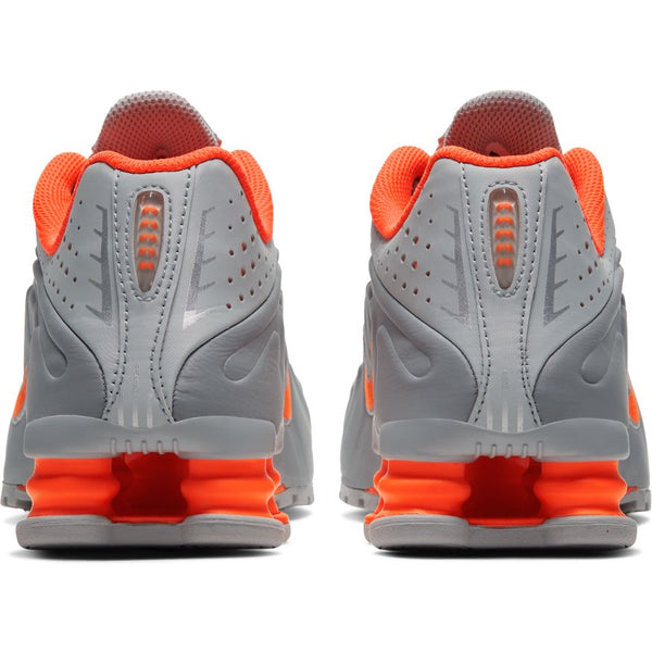 gray and orange nike shox