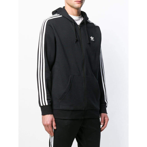 adidas 3 stripe hoodie black