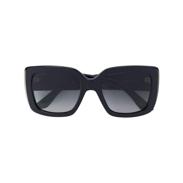 GUCCI Square Frame Sunglasses, Black 