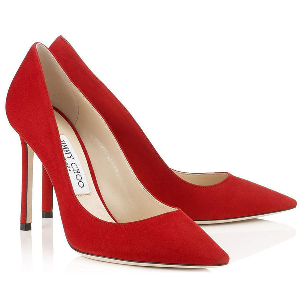 JIMMY CHOO Romy 100 Suede Pumps, Red 