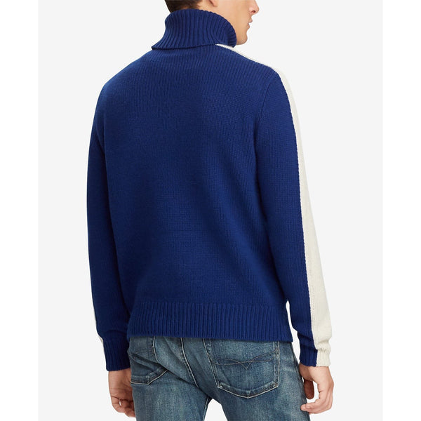 blue polo sweater