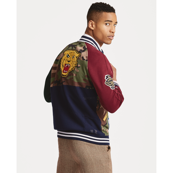 ralph lauren patchwork baseball jacket